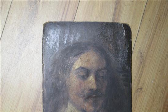 Costello (19th C), oil on millboard, Sketch of Charles I, inscribed in pencil verso, 30.5 x 21.5cm, unframed